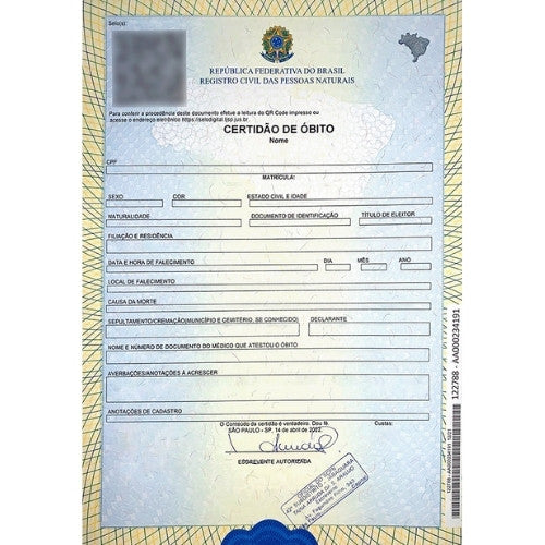 Assento de Óbito – Tradução Certificada
